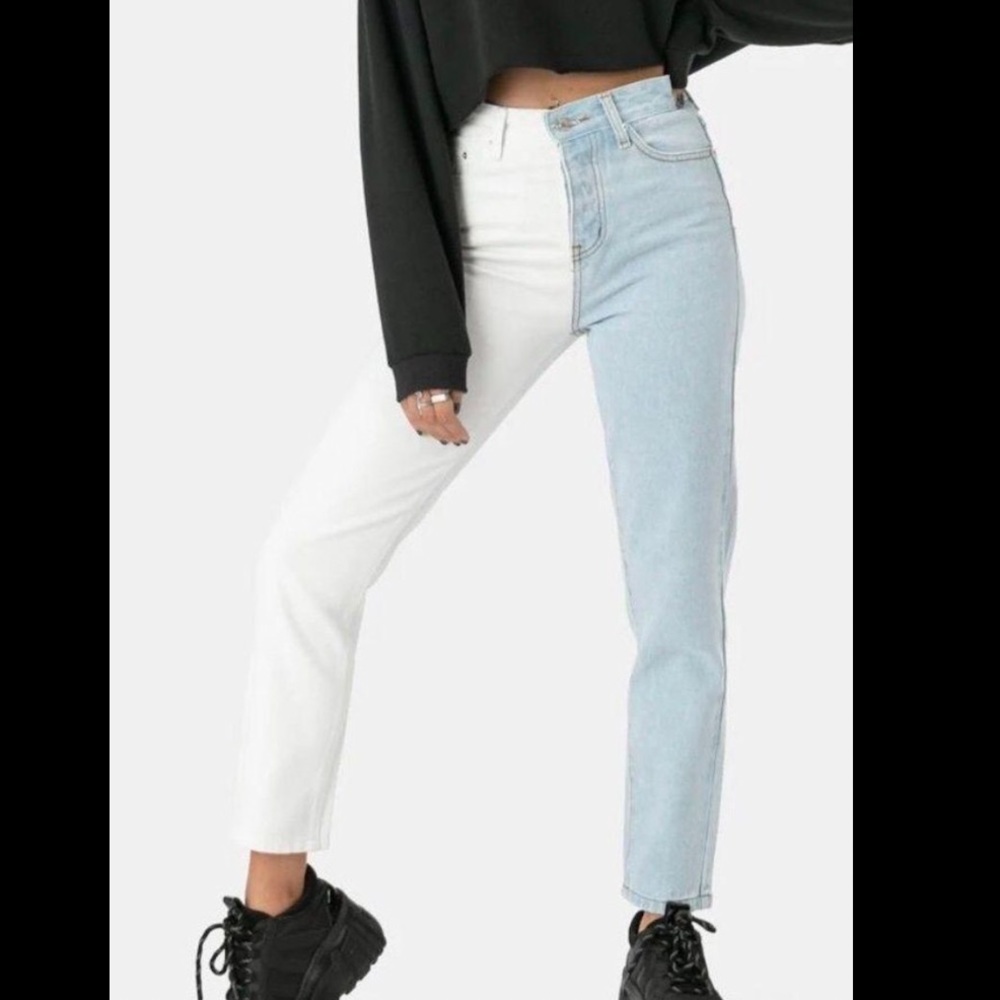 Adika Two Toned Denim Colorblock Jeans